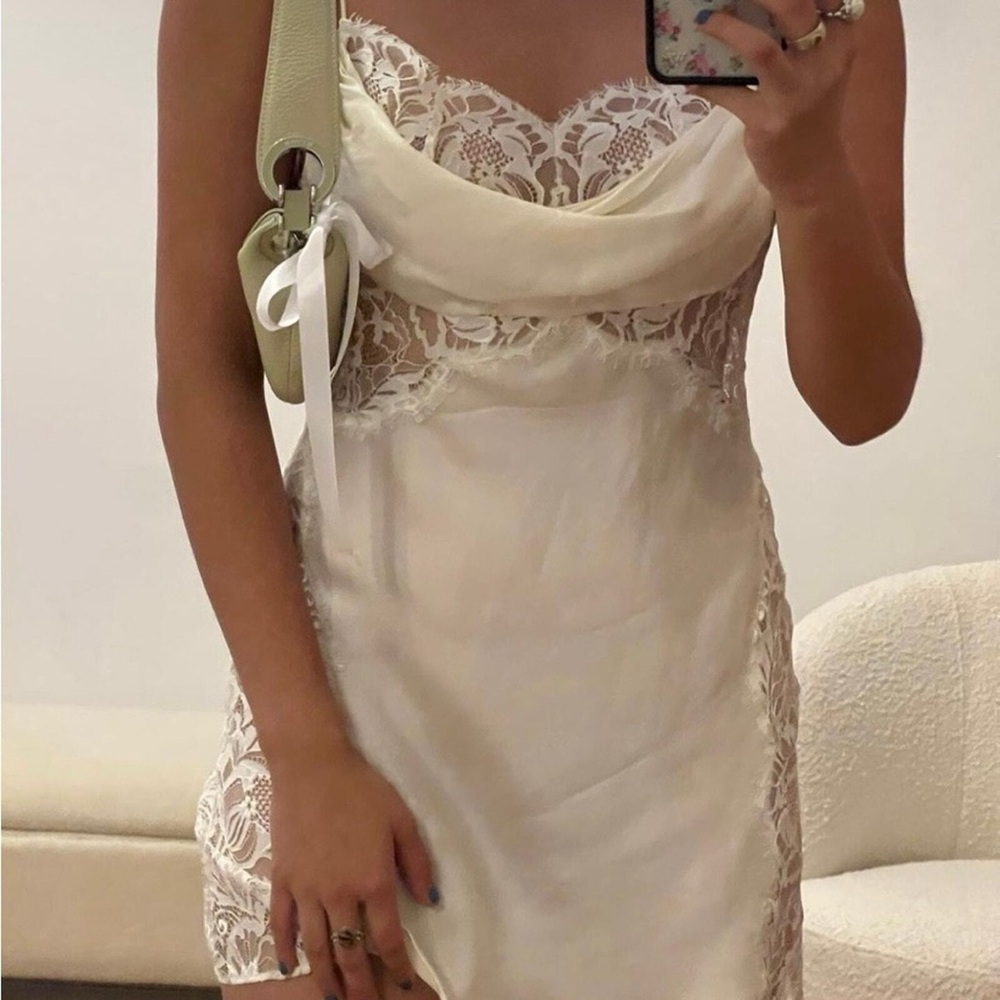 For love & lemons Cream Lace Slip Dress